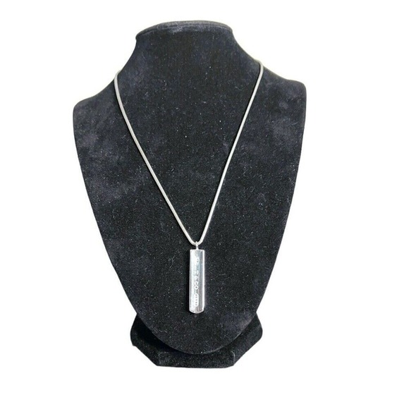 Vintage Tiffany & Co 1837 Bar Pendant Necklace Serling Silver 925 - Picture 3 of 9